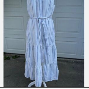 Talbots Ladies Dress with Blue and White Stripes